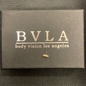 BVLA 14k Yellow Gold - Rainbow Moonstone post